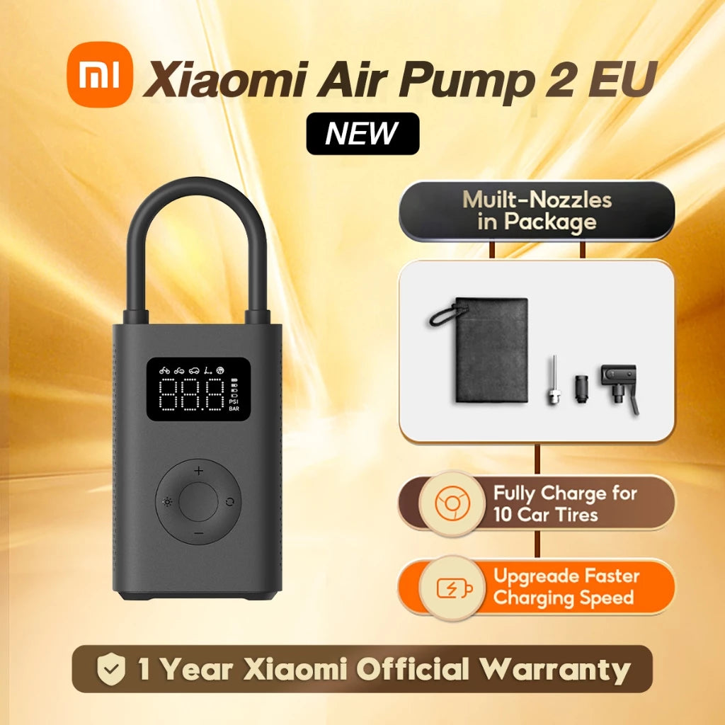 Xiaomi Air Pump 2 EU Portable Digital 150PSI Rechargeable Electronic Compressor